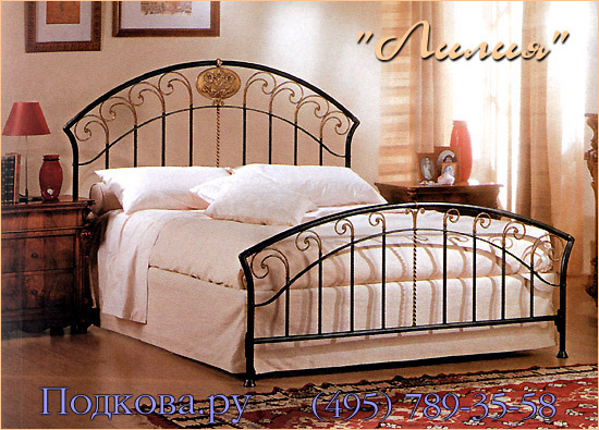 Кованая кровать "Лилия". Купить кованую кровать в магазине дешево.